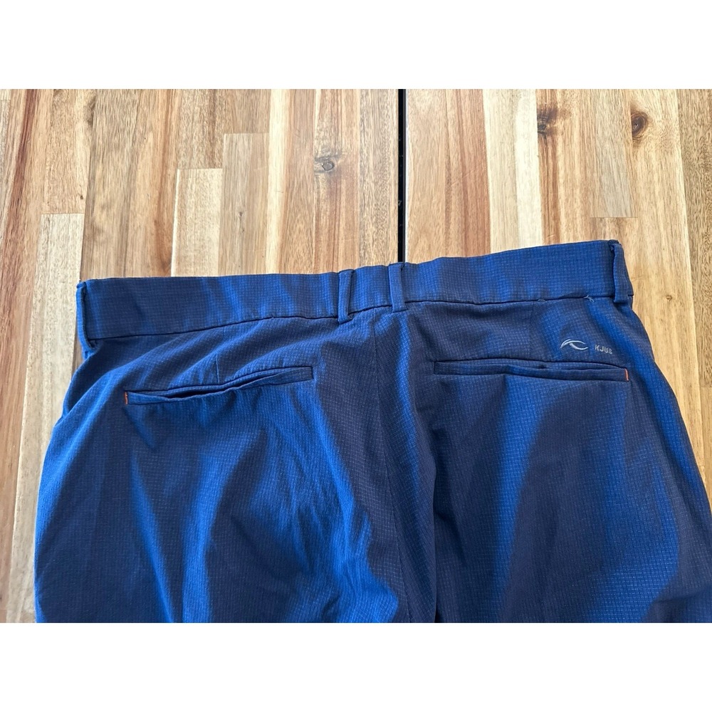 KJUS Blue Tailored Fit Regular Stretch Zip Fly Men Trade Wind Pants W35 L32 - Picture 6 of 8